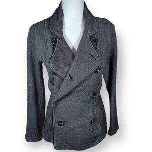 ROXY GRAY PEACOAT SZ.S EUC